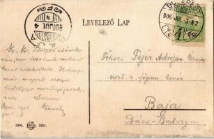 1906 Budapest III. Rómaifürdő, Római fürdő nagy vendéglő kertje előkelő társasággal és pincérekkel