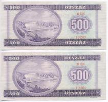 1969. 500Ft (2x) sorszámkövetők T:I 
Adamo F40