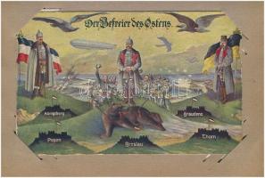 34 db RÉGI osztrák-magyar és német katonai és irredenta művészlap és fotók kis albumban / 34 pre-194...