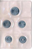 1977. 2f-10Ft (9xklf) "Magyar Népköztársaság" forgalmi érméi sötétzöld műbőrtokban T:1