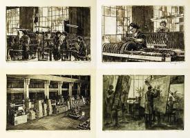 17 db szignózott magyar rézkarc az 1970-80-as évekből (Würtz Ádám, Pásztor Gábor, Váci András és más...