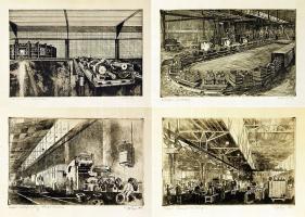 17 db szignózott magyar rézkarc az 1970-80-as évekből (Würtz Ádám, Pásztor Gábor, Váci András és más...