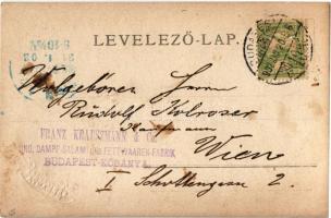 1902 Budapest X. Kőbánya, Krauszmann Ferencz és Társa Szalámigyára / Ung. Dampf-Salami und Fettwaare...