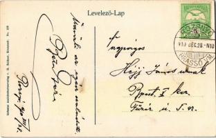 1910 Barcarozsnyó, Rozsnyó, Rosenau, Rasnov (bei Kronstadt); utca, háttérben a vár, Wilhelm Mayer üz...