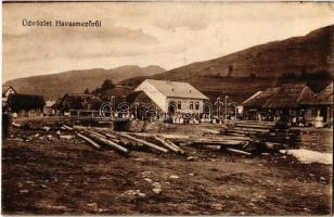 1940 Ruszpolyána, Havasmező, Havaskő, Poienile de sub Munte, Ruspoiana (Máramaros); fűrésztelep / sawmill + &quot;1940 Máramarossziget visszatért&quot; So. Stpl (EK)