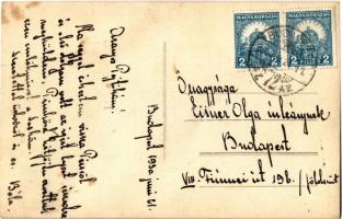 1930 Mátra (Gyöngyös), Turista hősök emlékoszlopa a Saskő csúcsán. photo