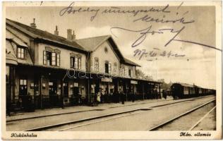 1937 Kiskunhalas, MÁV vasútállomás, vonat / railway station (EK)