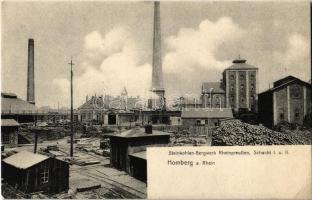 Homberg a. Rhein, Steinkohlen-Bergwerk Rheinpreussen, Schacht I. und II. / coal mine with sawmill