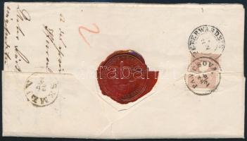 2 x 10kr I (one of them is cut) on registered cover "PANCSOVA" + "RECOMA." 2 x 1...