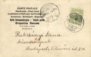 1905 Besztercebánya, Banská Bystrica; Krajan újság reklámlapja rikkancs hölgyekkel / Krajan newspape...