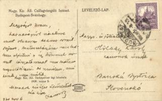1930 Budapest XII. Svábhegy, Magy. Kir. Áll. Csillagvizsgáló Intézet. Magy. Kir. Áll. Térképészet lé...