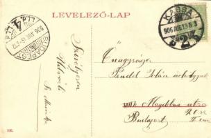 1906 Kassa, Kosice; Fő utca, Eschwig és Hajts üzlete, étterem / main street, shops, restaurant