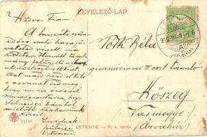 1910 Letenye, Római katolikus iskola, tanítók és pap (fa)