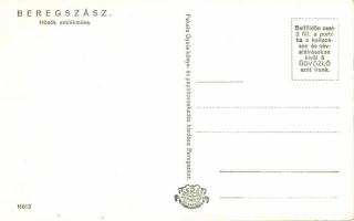 Beregszász, Berehove; Hősök emlékműve, üzletek / military heroes monument, shops