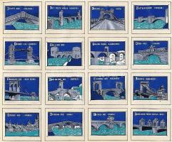 800 darabos magyar gyufacímke gyűjtemény: Vadászati világkiállítás, hídak