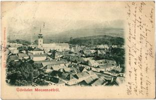 1901 Mecenzéf, Metzenzéf, Alsómecenzéf, Metzenseifen, Nizny Medzev; látkép, templom. Kiadja Wlaszlovits Gusztáv 1127. / general view, church (EB)