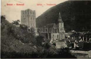 Brassó, Kronstadt, Brasov; Fekete templom és Fekete torony. Kiadja Grünfeld Samu 361. / Totalansicht / Biserica Neagra, Turnul Negru / Black Tower and Black Church (ázott sarkak / wet corners)