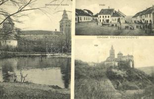 1911 Városszalónak, Stadtschlaining; Baumkirchner kastély, Fő tér, vár. Steiner Ferenc kiadása / Schloss, Hauptplatz / main square, castles