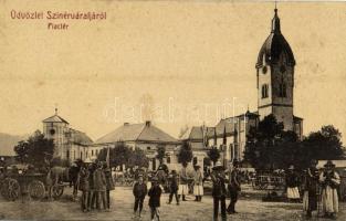 1908 Szinérváralja, Szinyérváralja, Seini; Piac tér. W.L. (?) 2383. / market square