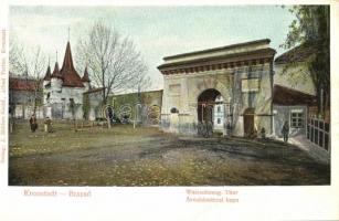 Brassó, Kronstadt, Brasov; Árvaház utcai kapu. J. Müller, Alfred Tartler / Waisenhausgasse Thor / gate (EK)