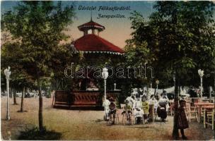 1918 Félixfürdő, Felixbad, Baile Felix; Zenepavilon. Kiadja Engel József 16. sz. / music pavilion, park