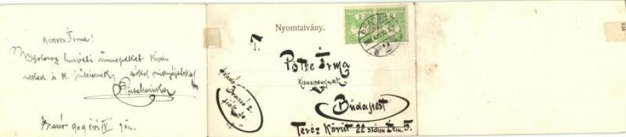 1909 Brassó, Kronstadt, Brasov; Három részes kihajtható panorámalap / 3-tiled folding panoramacard