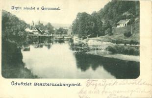 1901 Besztercebánya, Banská Bystrica; Urpin részlet a Garam folyóval / Urpín mountain and Hron river (EK)