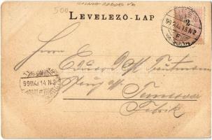 1899 Dés, Dej; M. kir. Törvényszék, Piac tér, Református templom, Voith Gergely palotája, Rehák A. ü...
