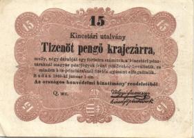 1848. 15kr "Kossuth bankó" T:II+