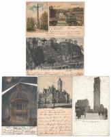 63 db RÉGI amerikai városképes lap érdekesebb lapokkal, vegyes minőségben / 63 pre-1945 American (US...