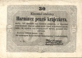 1849. 30kr "Kossuth bankó" T:II