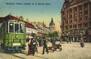 Budapest V. Vilmos Császár út (ma Bajcsy-Zsilinszky út) és Károly körút, 43-as villamos a Zugliget felé (EK)