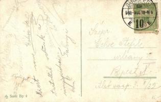 1908 Budapest VIII. Rákóczi út, Nemzeti színház, Életbiztosító Részvénytársaság, villamosok