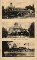 1914 Esztergom, Vártemplom, Bazilika és környéke (Kis-Duna részlet), Bazilika és Víziváros (leporellófüzetből / from leporello booklet) (szakadás / tear)