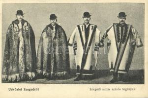 1910 Szeged, szegedi subás szűrös legények, folklór
