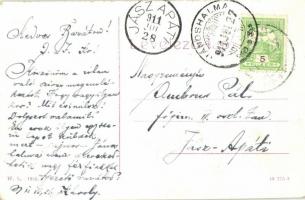 1911 Jánoshalma, Elemi népiskola, Szentháromság szobor. W.L. 1906. (EK)