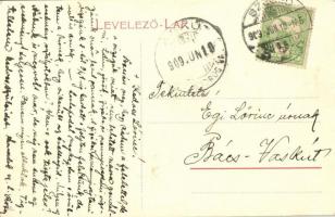 1909 Szeged, Szegedi halászbárka, halász a hálóval. W.L. (?) 31. (EK)