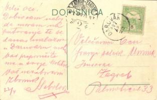 1907 Daruvár, Daruvar; Fő utca, templom / main street, church