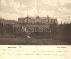 1900 Tátralomnic, Tatranská Lomnica (Magas-Tátra, Vysoké Tatry); Nagy szálloda. kinyitható képeslap / hotel. folding card