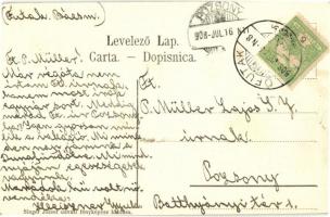 1908 Futak, Futtak, Futog; Rudolfinum zárda iskola, Gróf Chotek-féle kendergyár, Vásár tér, Grófi ka...