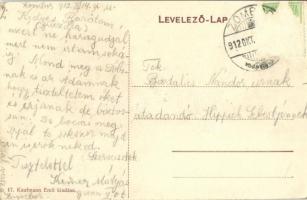 1912 Zombor, Sombor; Kossuth Lajos utca, Knipl Gáspár sörcsarnoka, Bank és Bizományi üzlet, Schliesz...