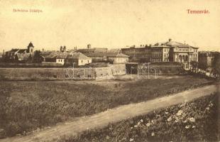 Temesvár, Timisoara; Belváros, zsinagóga a háttérben, várfal. Tóth Béla kiadása / synagogue in the background, castle wall