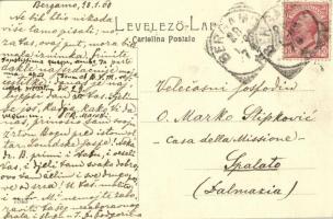 1908 Fiume, Rijeka; Ponte di Susak / bridge, raining, people with umbrellas (EK)