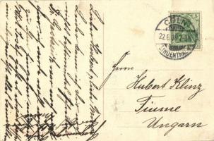 1908 Köln, Cöln, Cologne; Lindenthal, Fürst Pücklerstrasse / street view with automobile, villas  (E...