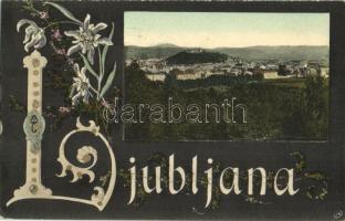 1907 Ljubljana, Laibach; Art Nouveau floral greeting (EK)