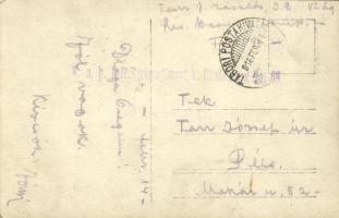 1916 Lviv, Lwów, Lemberg; az összedőlt vasútállomás romjai, gőzmozdony, katonák / WWI K.u.k. (Austro...