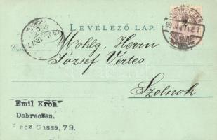 1899 (Vorläufer!) Debrecen, Református főiskola, Piac, este. Art Nouveau, floral