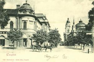 1900 Cegléd, utcakép, lovaskocsi, üzlet. Sebők Béla kiadása