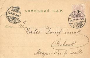 1899 (Vorläufer!) Baja, Korzó, Tóth Kálmán tér és szobor, Fő tér. Rudolf Oesterreicher Art Nouveau, ...