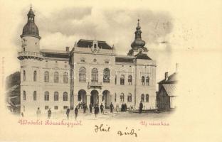 1899 (Vorläufer!) Rózsahegy, Ruzomberok; Új városház, templom. Kohn Adolf kiadása / new town hall, church